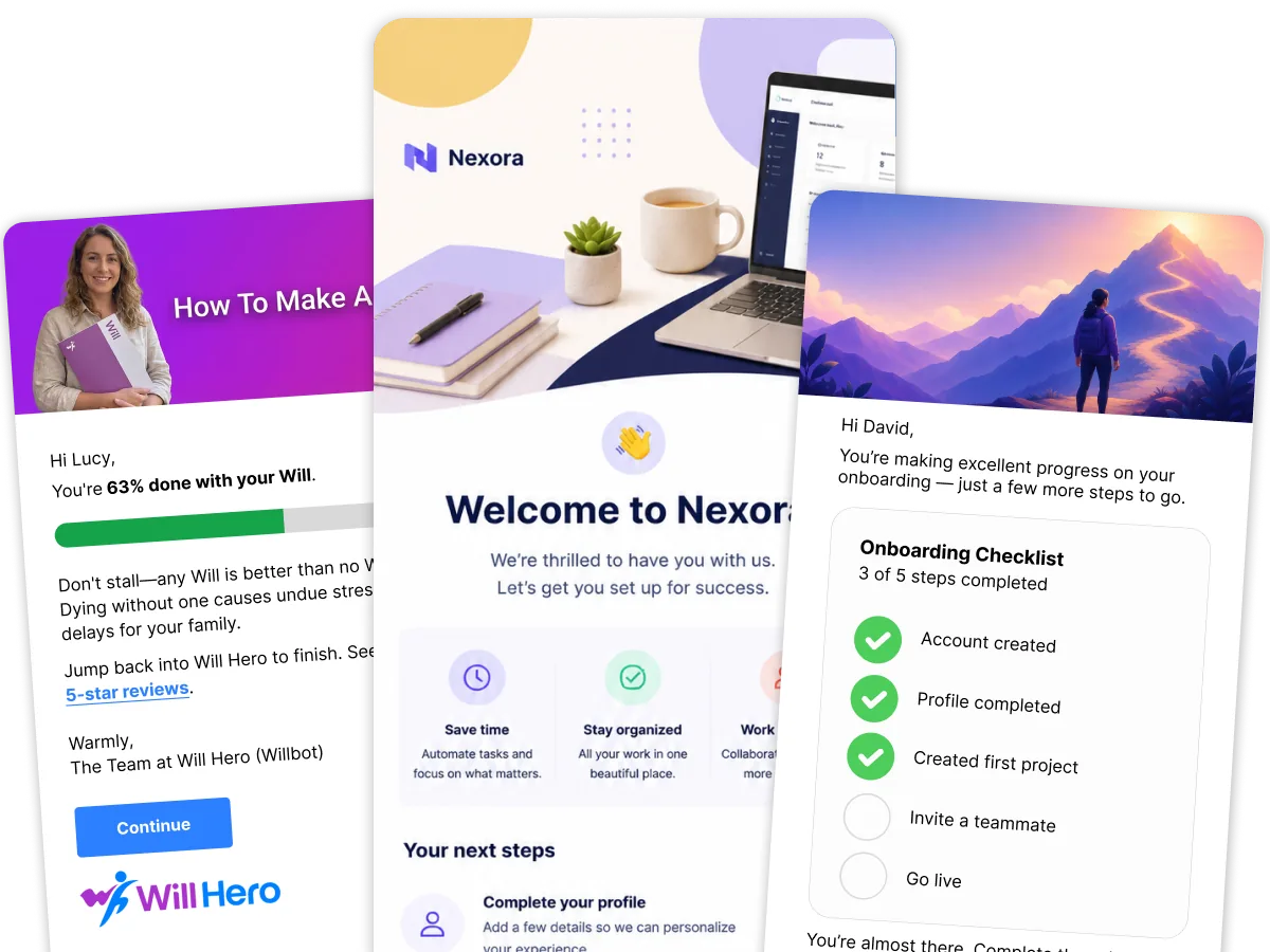 Example member onboarding emails